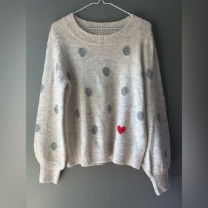 Kaisley size M, polka dot sweater, love heart, alpaca blend